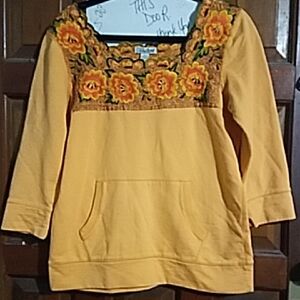 Yellow Floral Embroidered Top